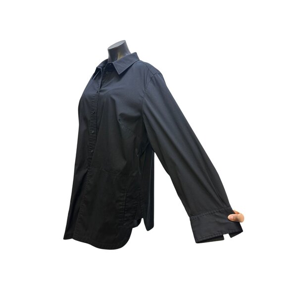 Lafayette 148 Black Button-Up Long Sleeve Tunic Blouse Size XXL - Picture 5 of 10